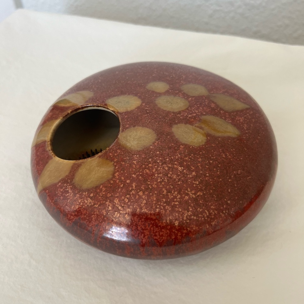 Ikebana Pottery Vase with Frog